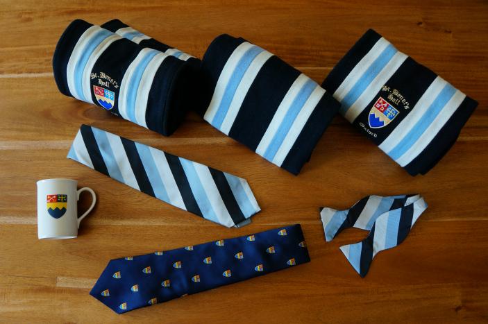 A selection of St Benet's Hall merchandise