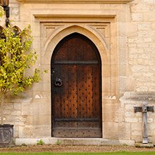 View of door from courtyard