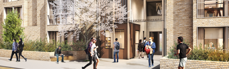 Artist's impression of the lower building facade of the new Iffley Road building